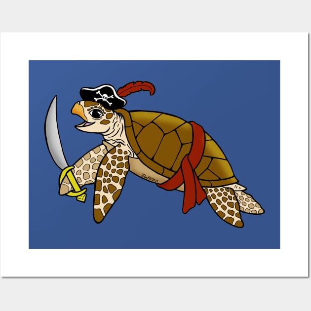 Swashbuckling Sea Turtle Wall Art by HonuHoney